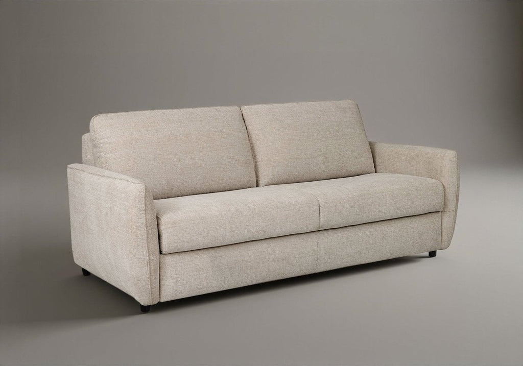 Canapé convertible express 3 places en velours texturé beige CHIARA