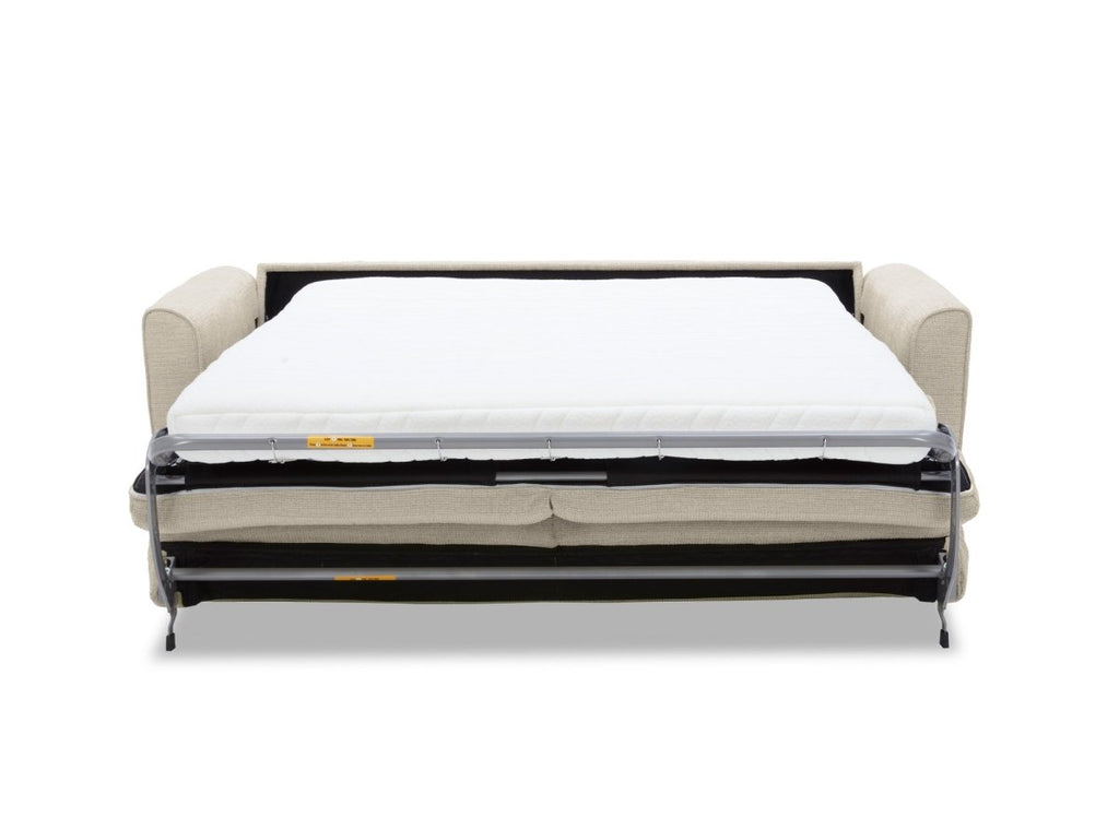 Canapé convertible express 3 places en velours texturé beige KALIANA
