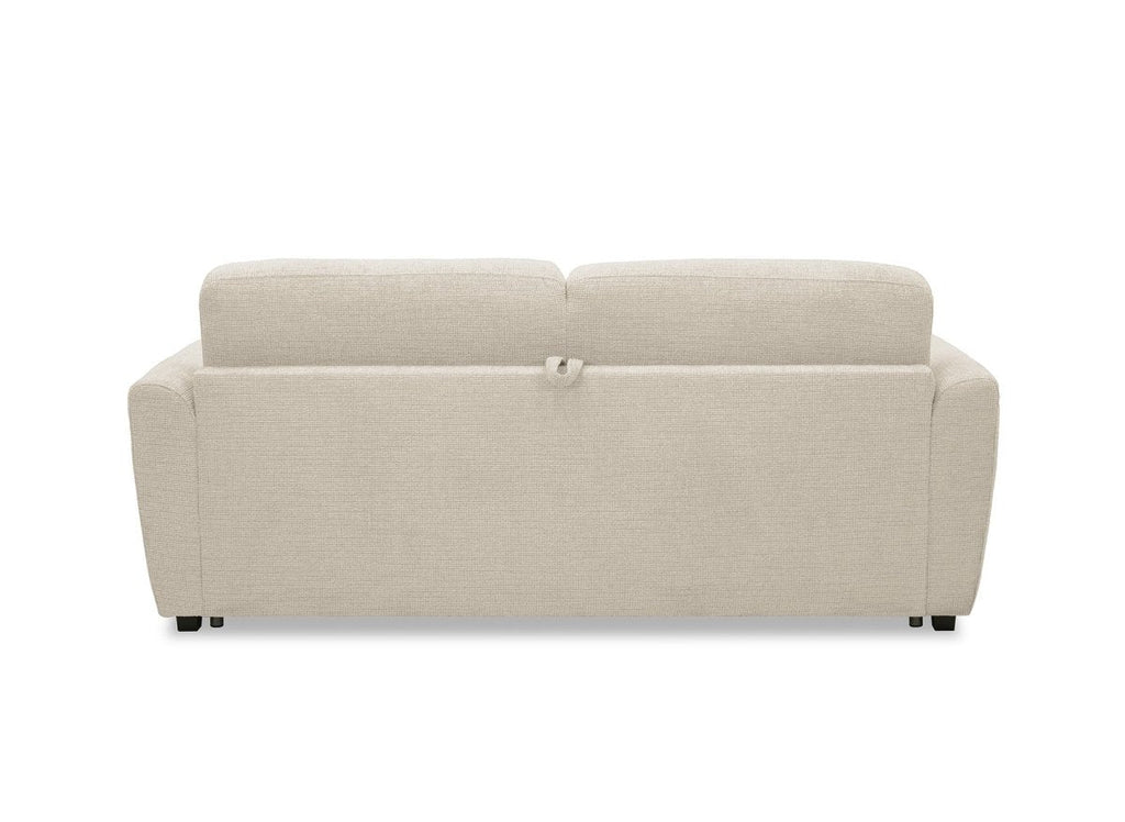 Canapé convertible express 3 places en velours texturé beige KALIANA