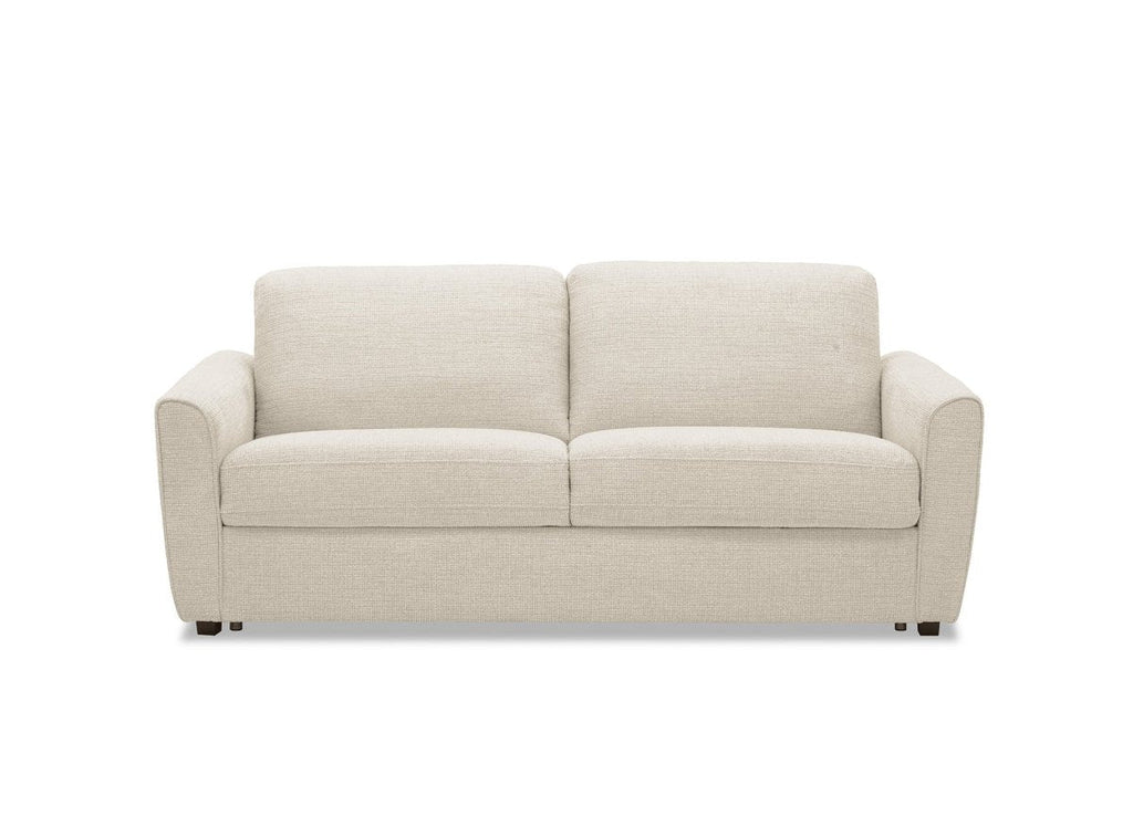 Canapé convertible express 3 places en velours texturé beige KALIANA