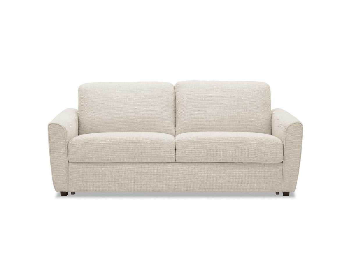 Canapé convertible express 3 places en velours texturé beige KALIANA