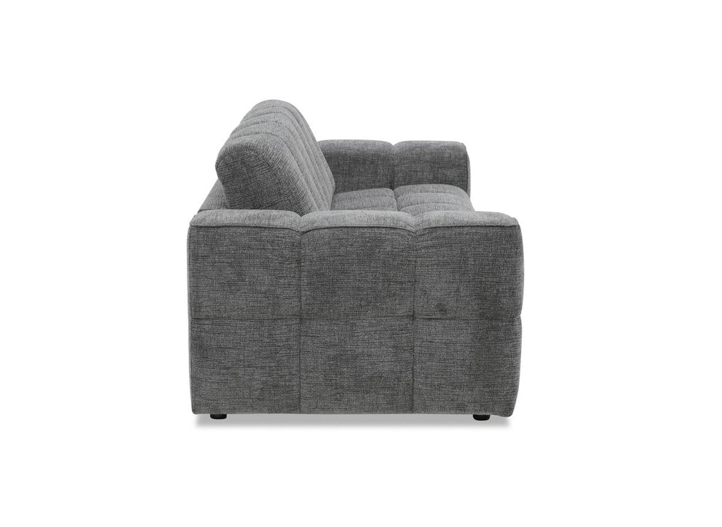 Canapé convertible express 3 places en velours texturé gris BASILE