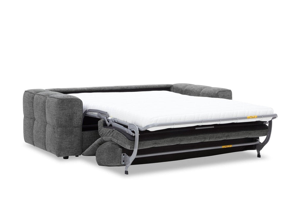 Canapé convertible express 3 places en velours texturé gris BASILE