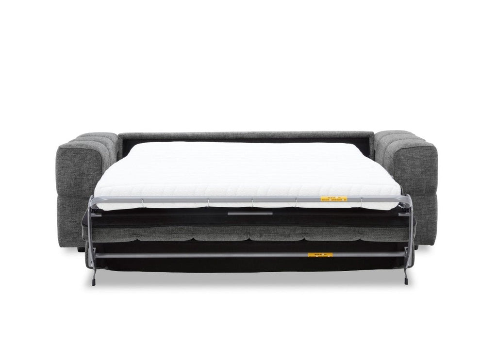 Canapé convertible express 3 places en velours texturé gris BASILE