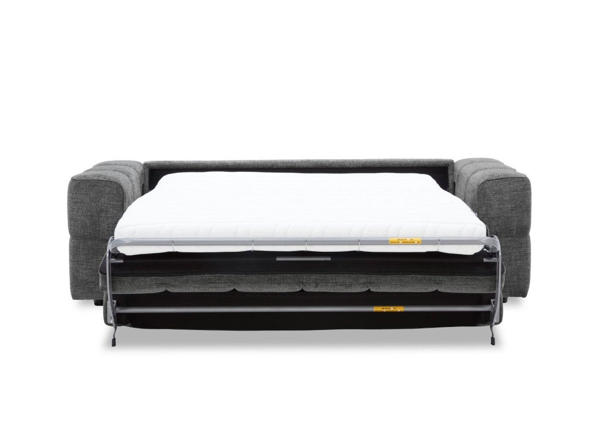 Canapé convertible express 3 places en velours texturé gris BASILE