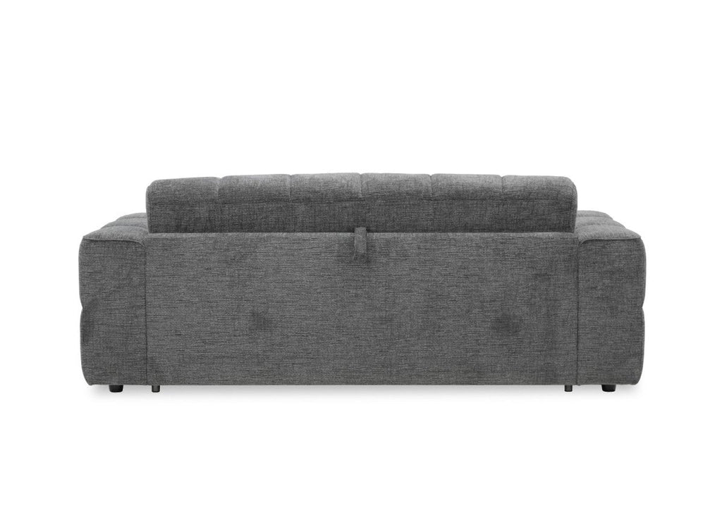 Canapé convertible express 3 places en velours texturé gris BASILE
