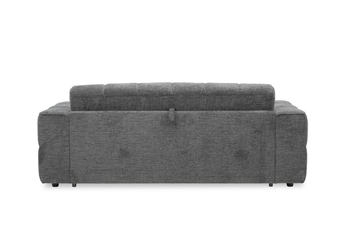 Canapé convertible express 3 places en velours texturé gris BASILE