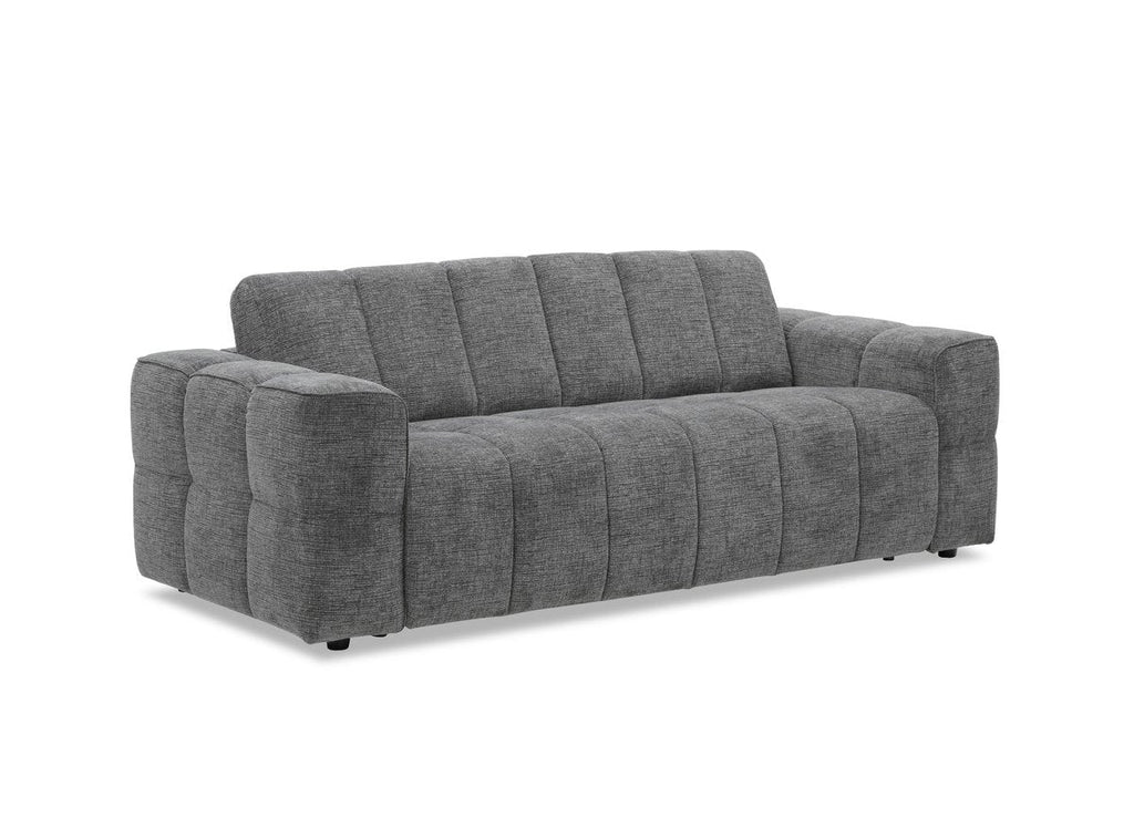 Canapé convertible express 3 places en velours texturé gris BASILE