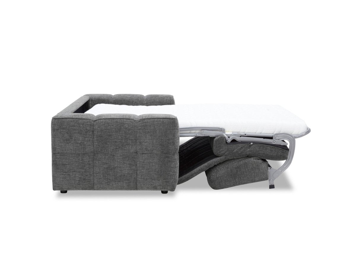 Canapé convertible express 3 places en velours texturé gris BASILE