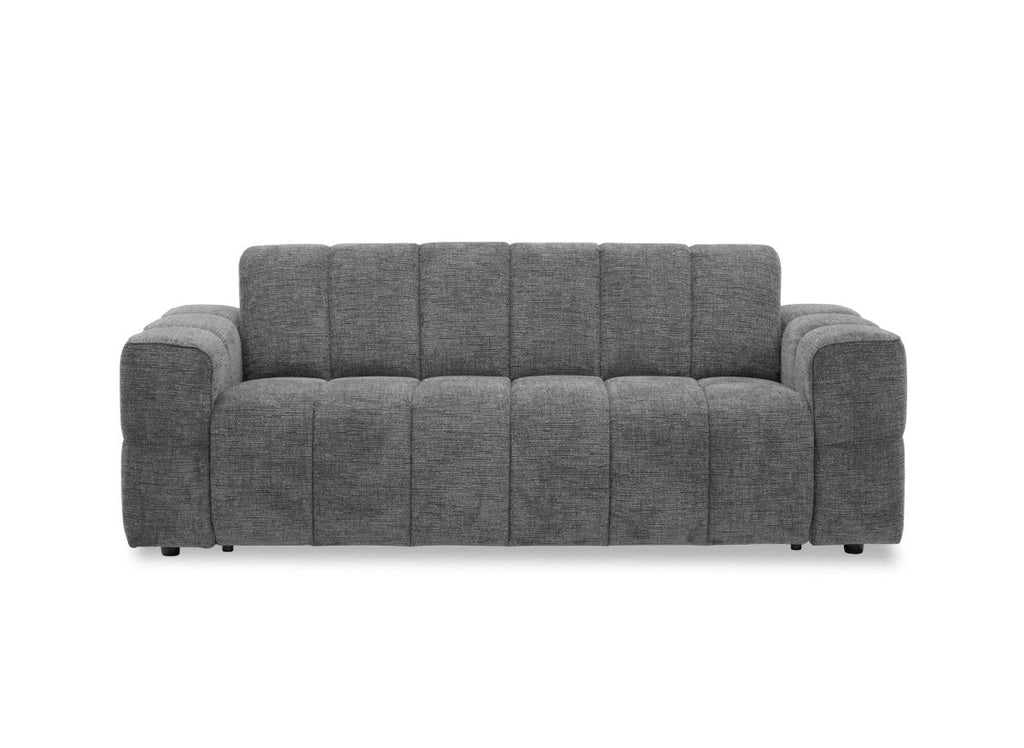 Canapé convertible express 3 places en velours texturé gris BASILE