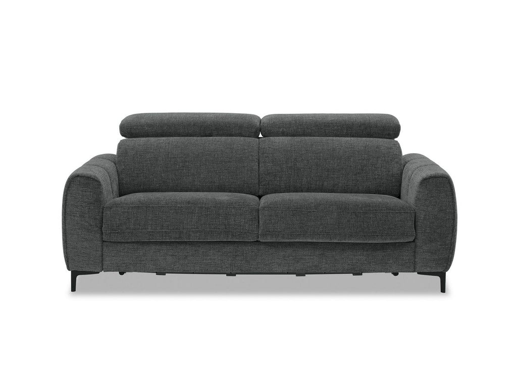 Canapé convertible express 3 places en velours texturé gris CALEB