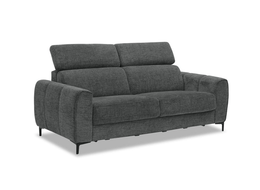 Canapé convertible express 3 places en velours texturé gris CALEB