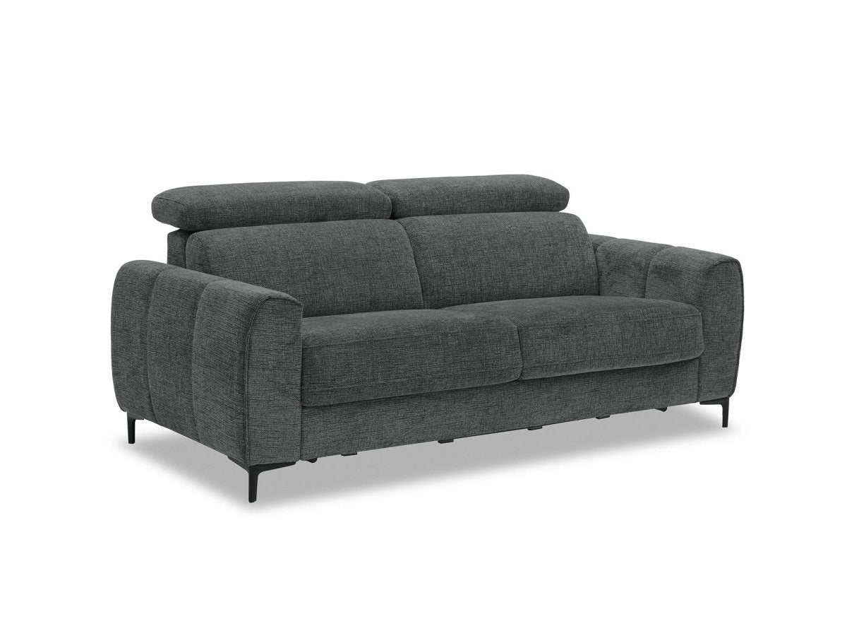 Canapé convertible express 3 places en velours texturé gris CALEB