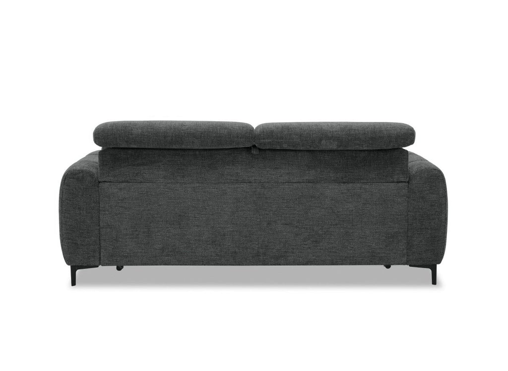 Canapé convertible express 3 places en velours texturé gris CALEB