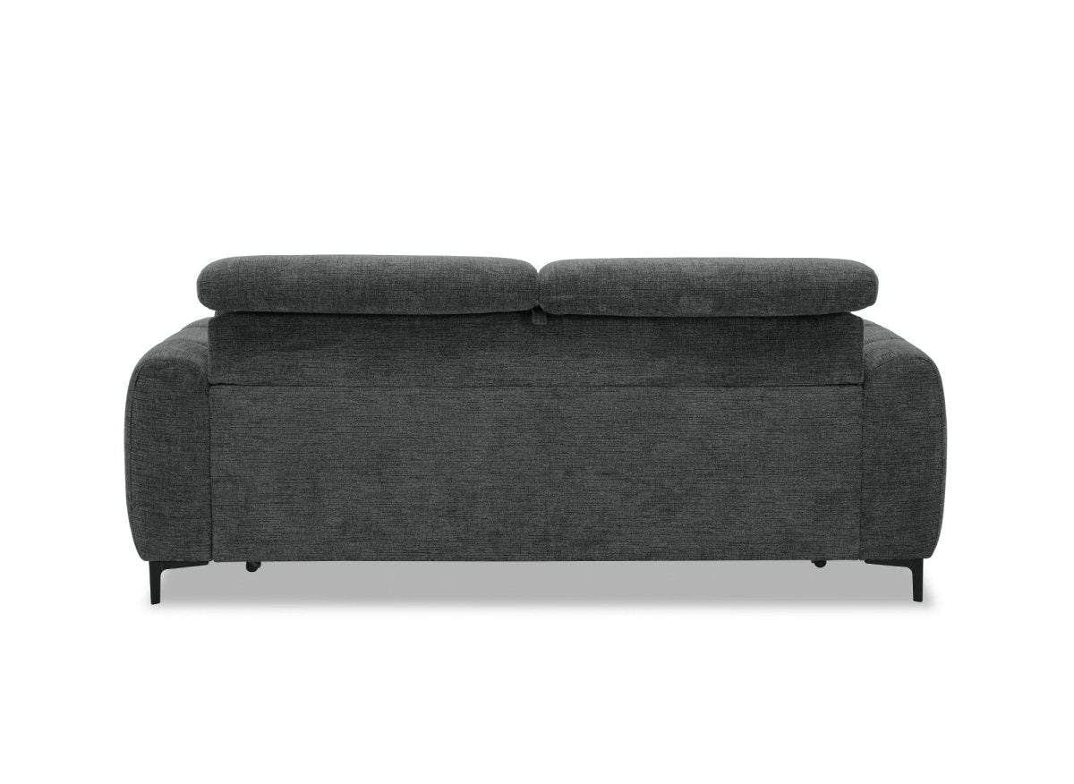 Canapé convertible express 3 places en velours texturé gris CALEB