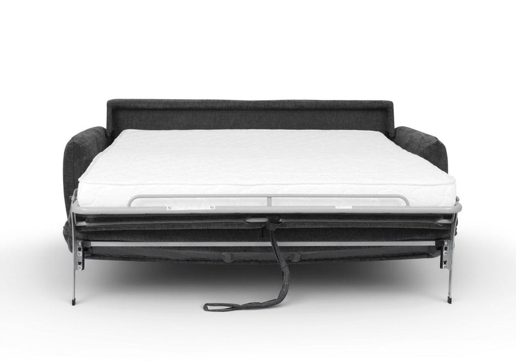 Canapé convertible express 3 places en velours texturé gris foncé CHIARA