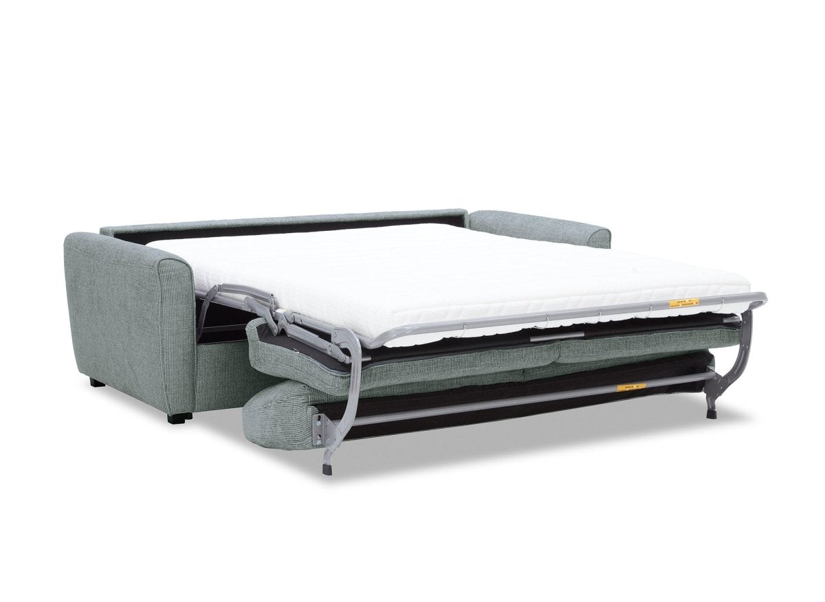 Canapé convertible express 3 places en velours texturé gris KALIANA
