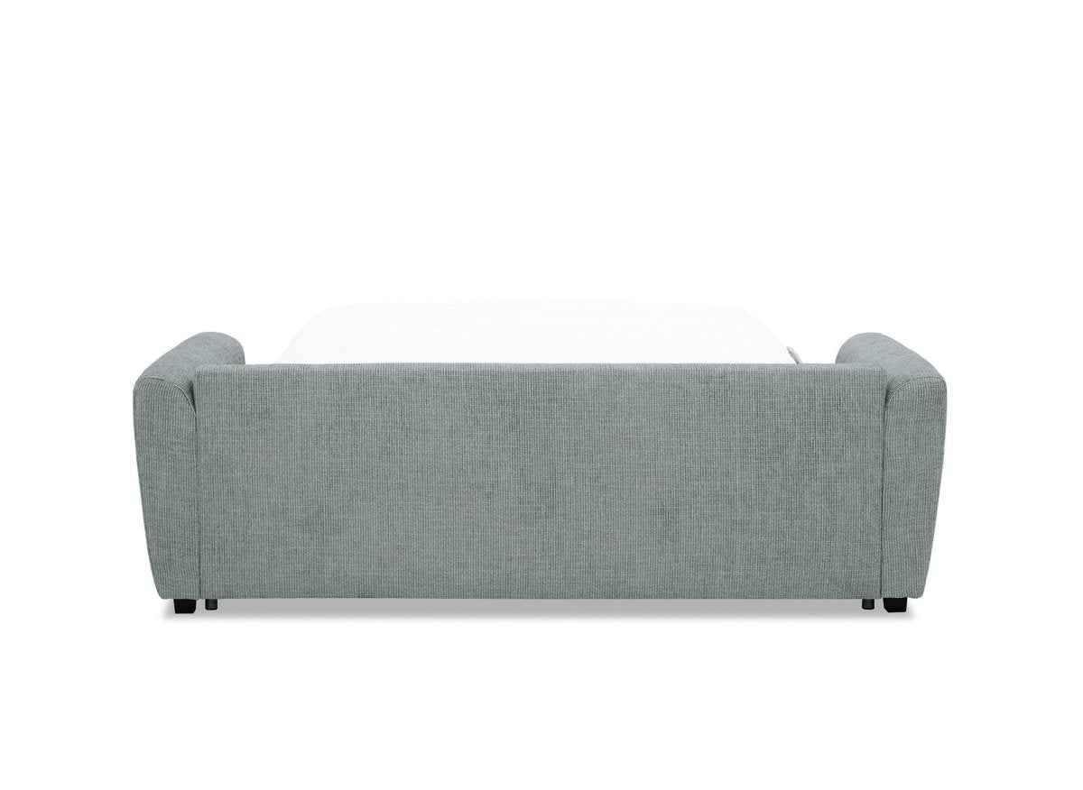 Canapé convertible express 3 places en velours texturé gris KALIANA