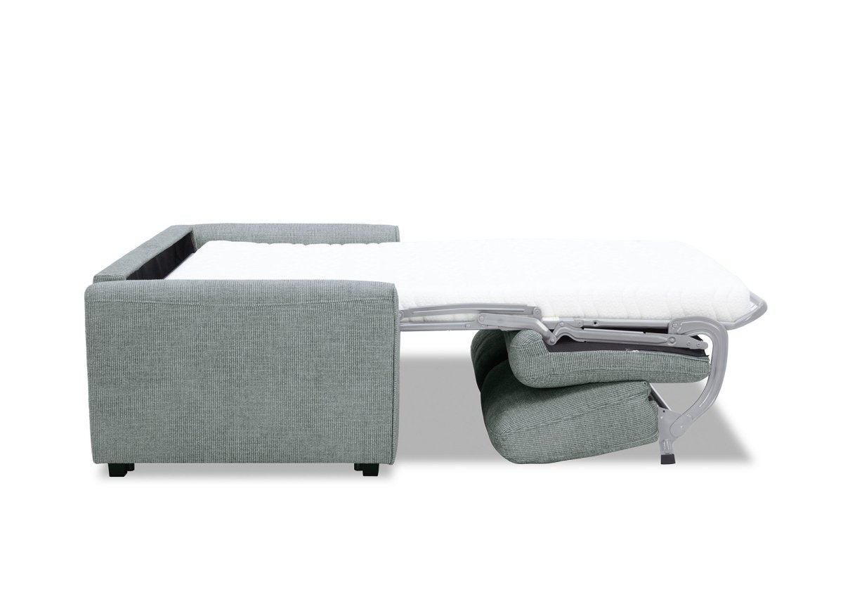 Canapé convertible express 3 places en velours texturé gris KALIANA