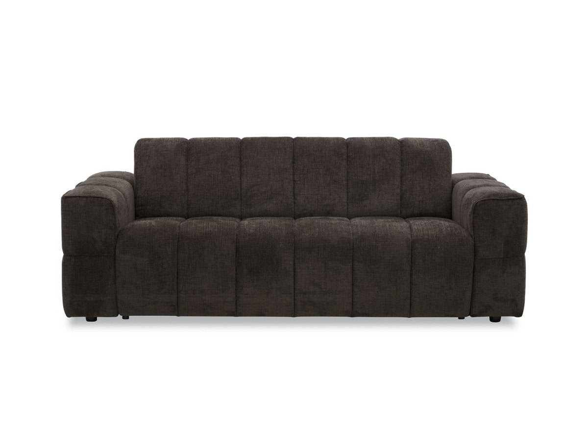Canapé convertible express 3 places en velours texturé marron BASILE