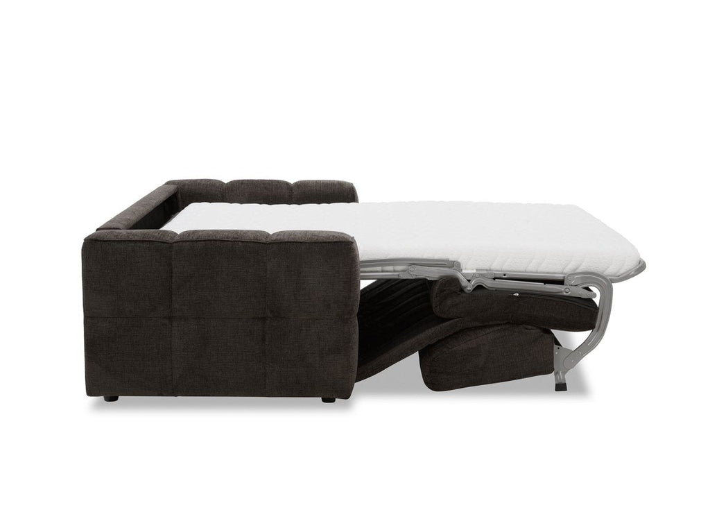 Canapé convertible express 3 places en velours texturé marron BASILE