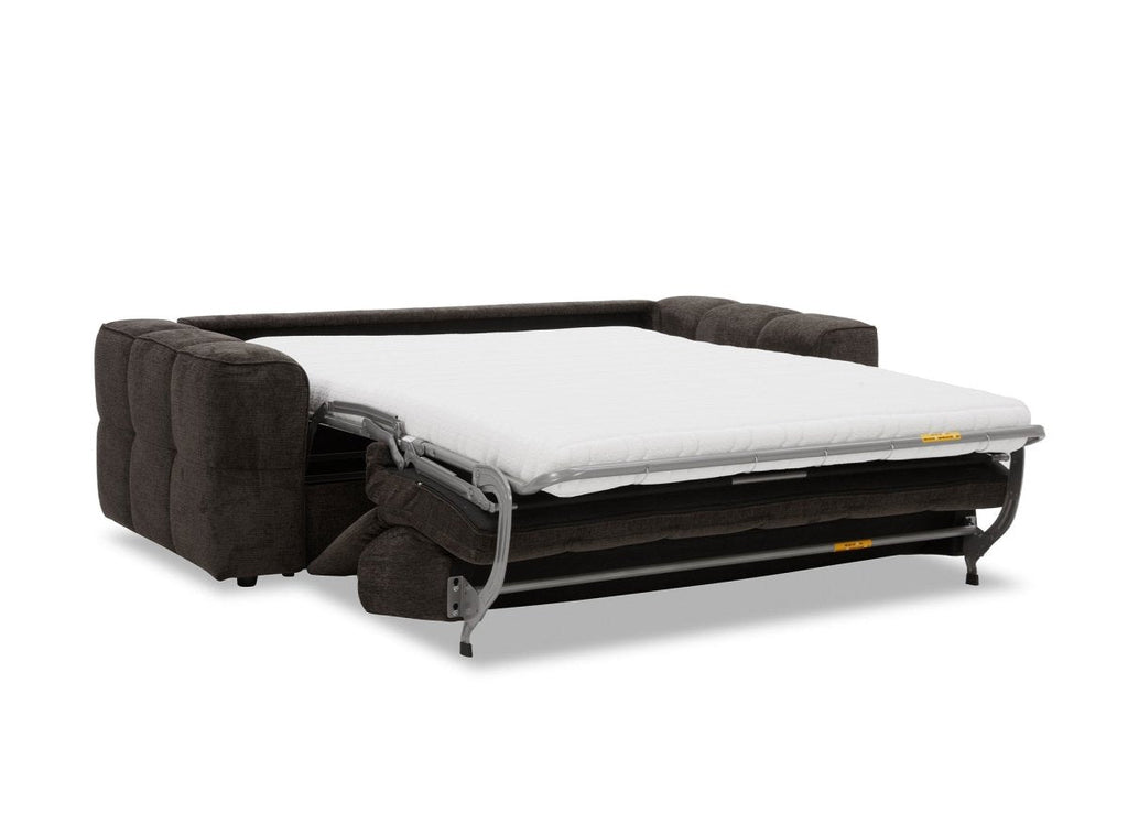 Canapé convertible express 3 places en velours texturé marron BASILE