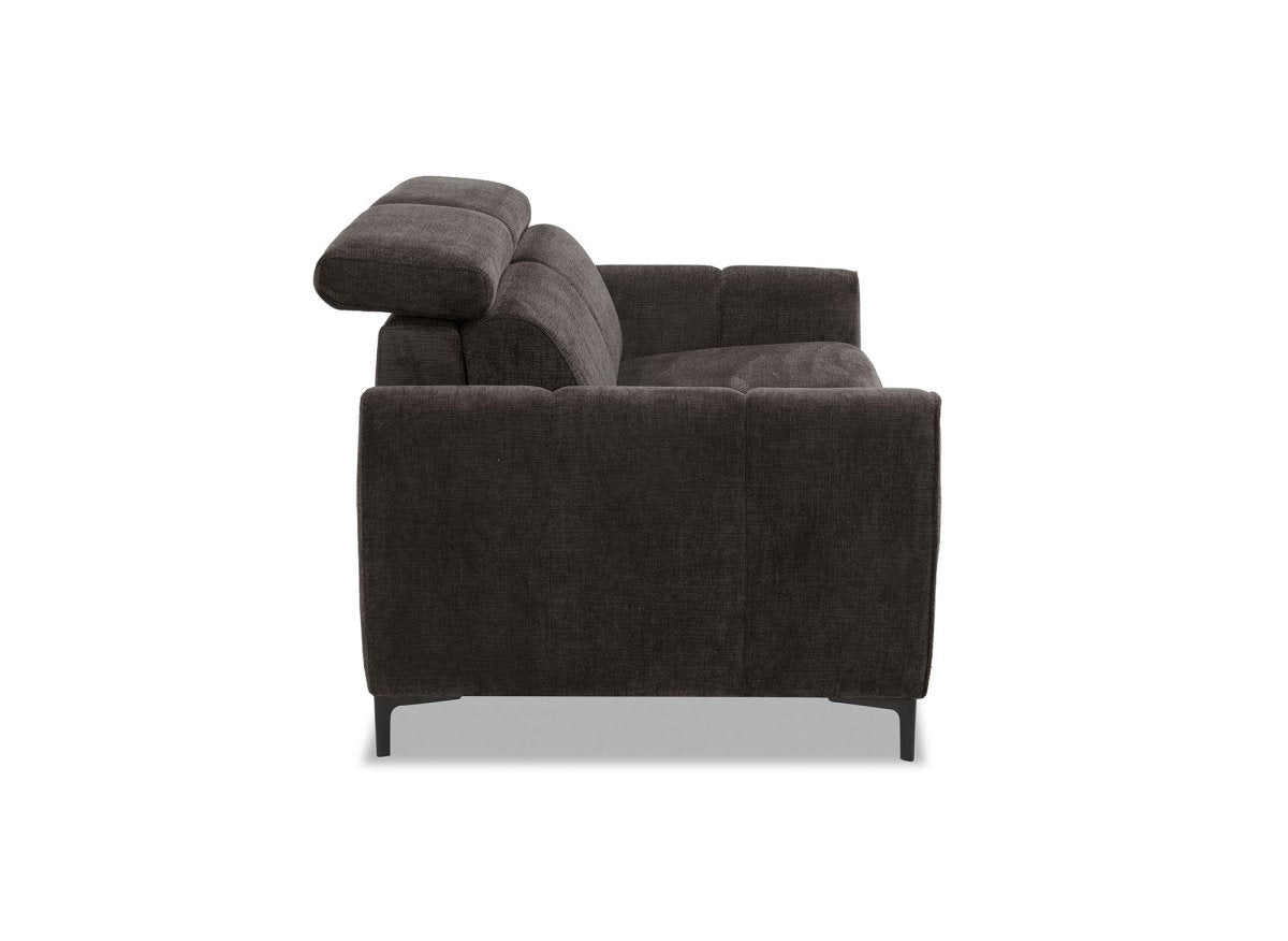 Canapé convertible express 3 places en velours texturé marron CALEB