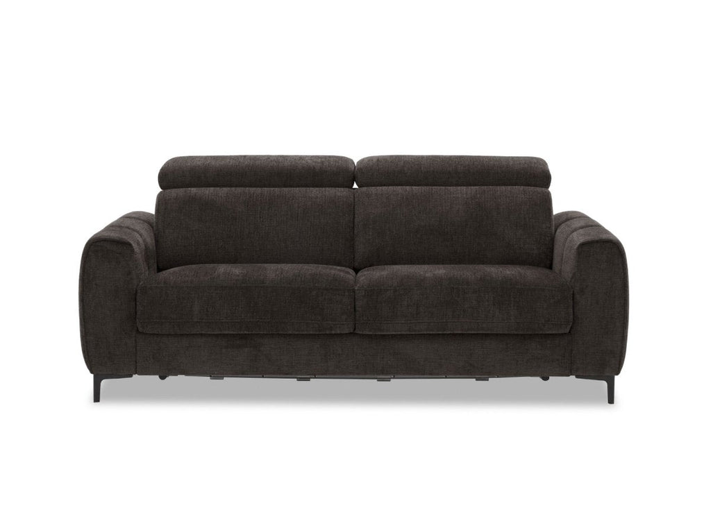 Canapé convertible express 3 places en velours texturé marron CALEB