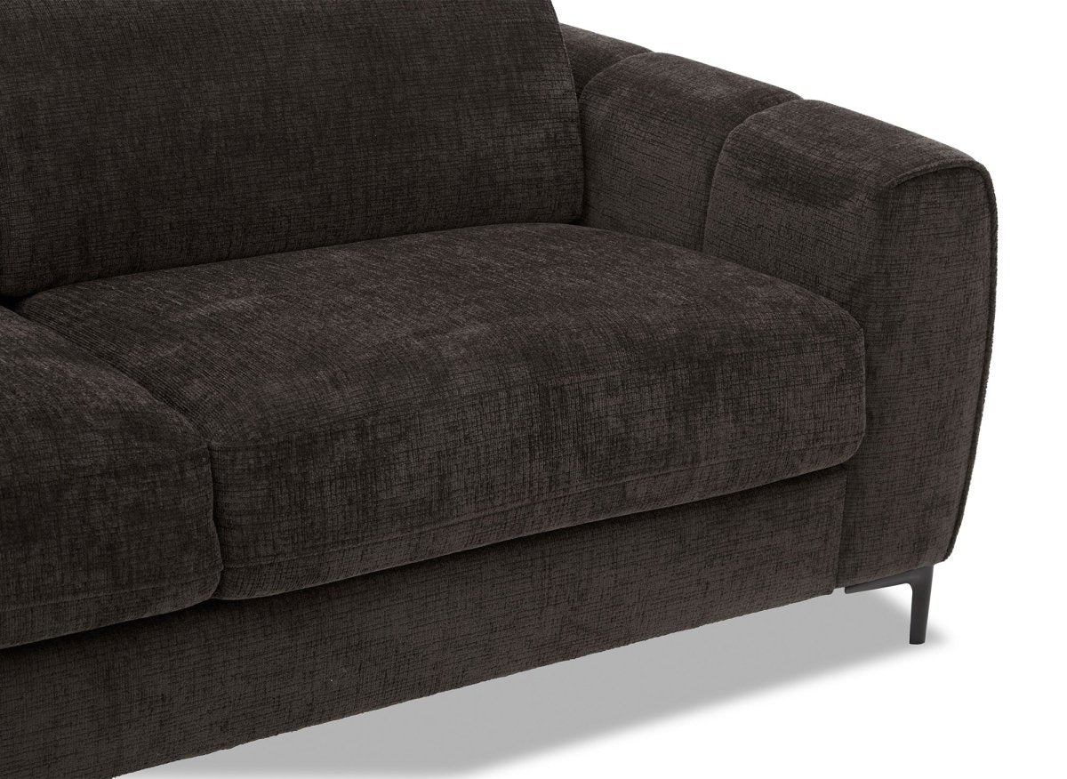 Canapé convertible express 3 places en velours texturé marron CALEB