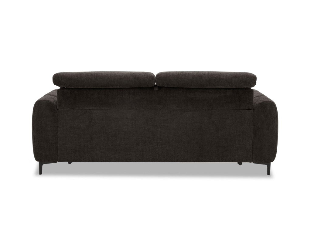 Canapé convertible express 3 places en velours texturé marron CALEB