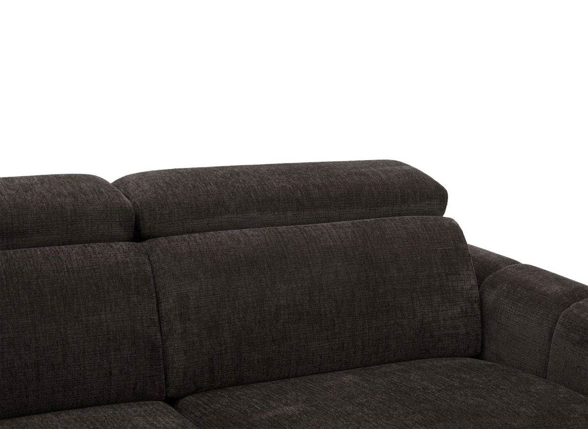 Canapé convertible express 3 places en velours texturé marron CALEB