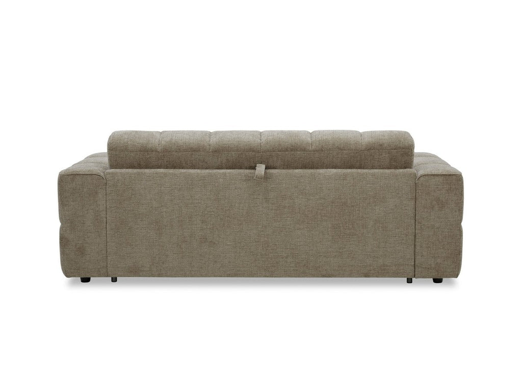Canapé convertible express 3 places en velours texturé taupe BASILE