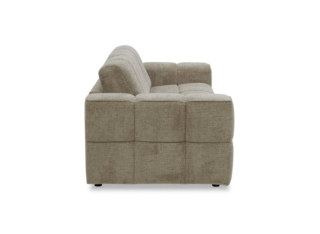 Canapé convertible express 3 places en velours texturé taupe BASILE