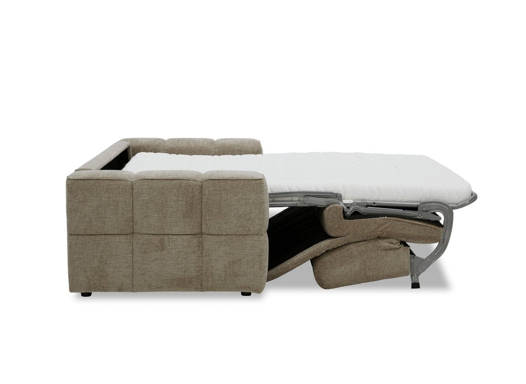 Canapé convertible express 3 places en velours texturé taupe BASILE
