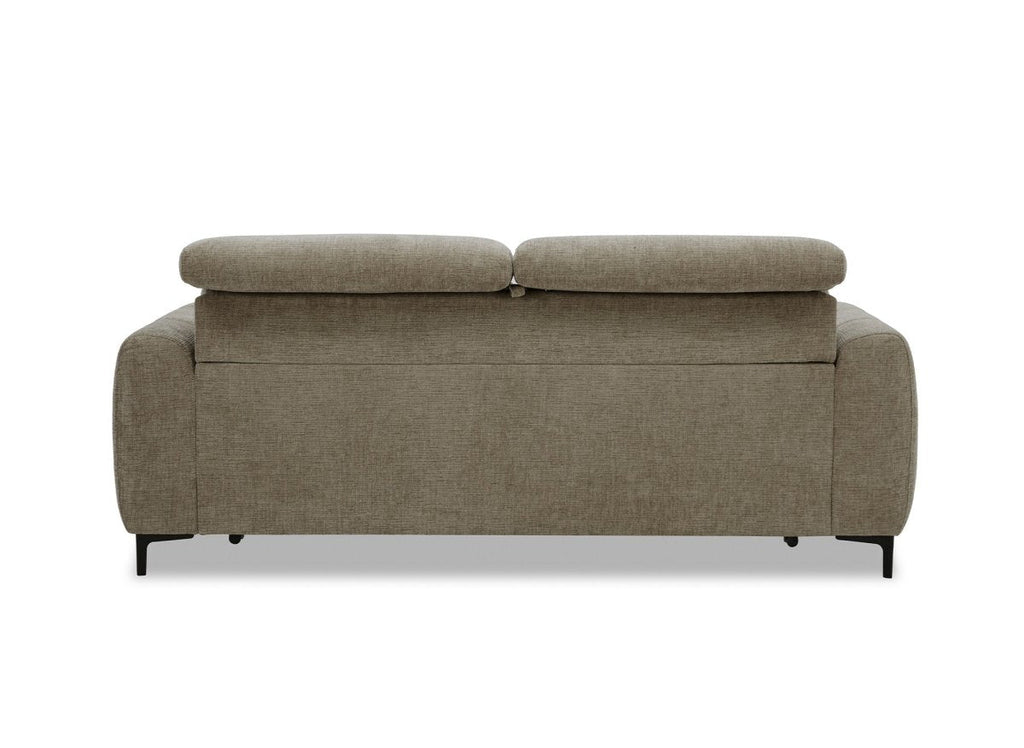 Canapé convertible express 3 places en velours texturé taupe CALEB
