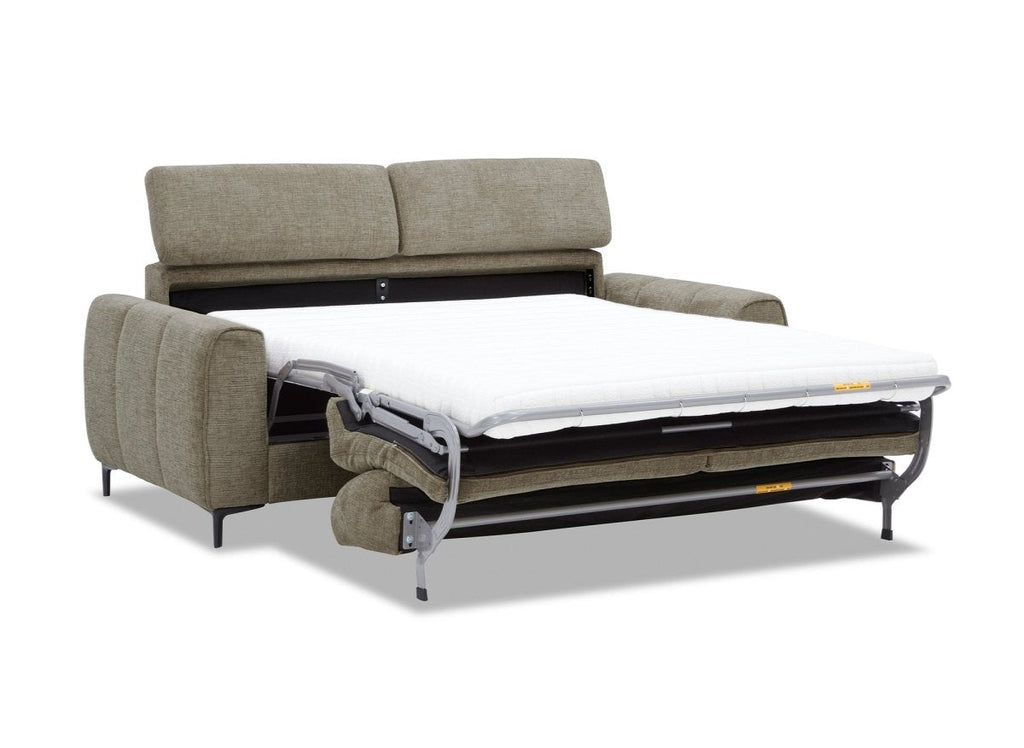 Canapé convertible express 3 places en velours texturé taupe CALEB