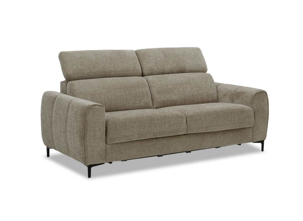 Canapé convertible express 3 places en velours texturé taupe CALEB
