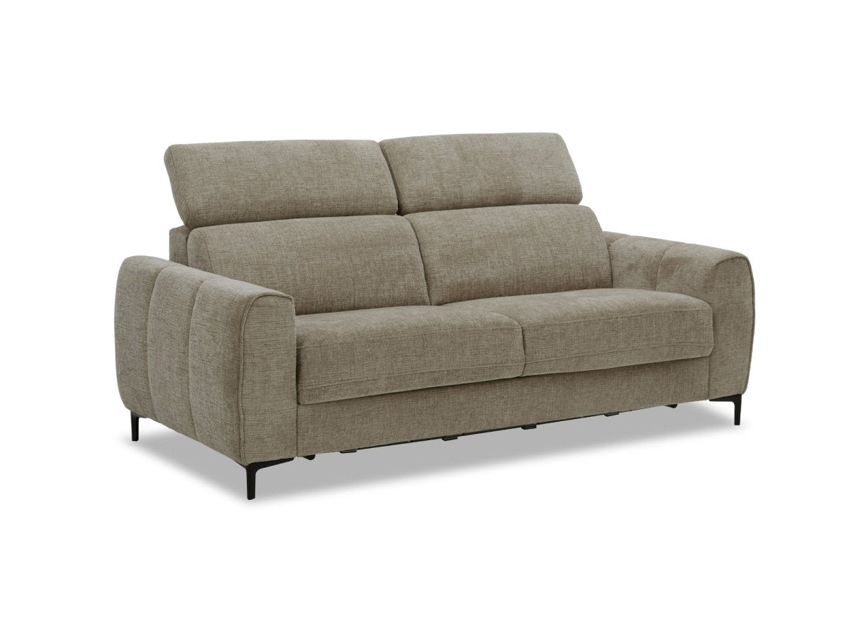 Canapé convertible express 3 places en velours texturé taupe CALEB