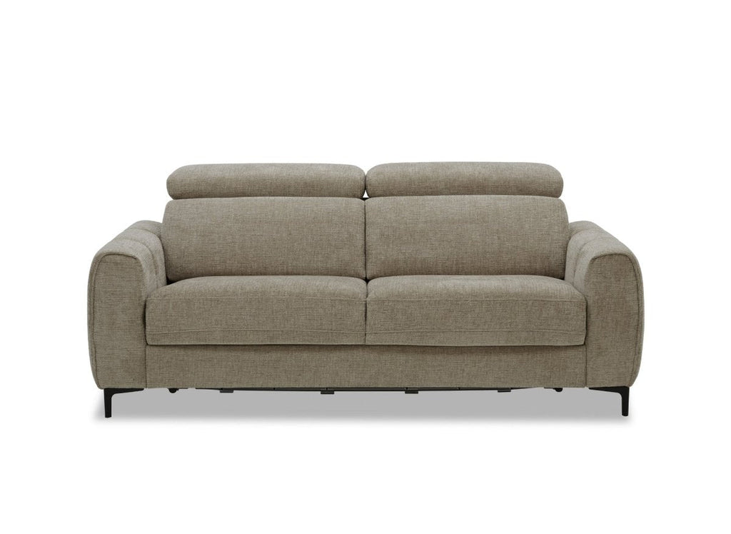 Canapé convertible express 3 places en velours texturé taupe CALEB