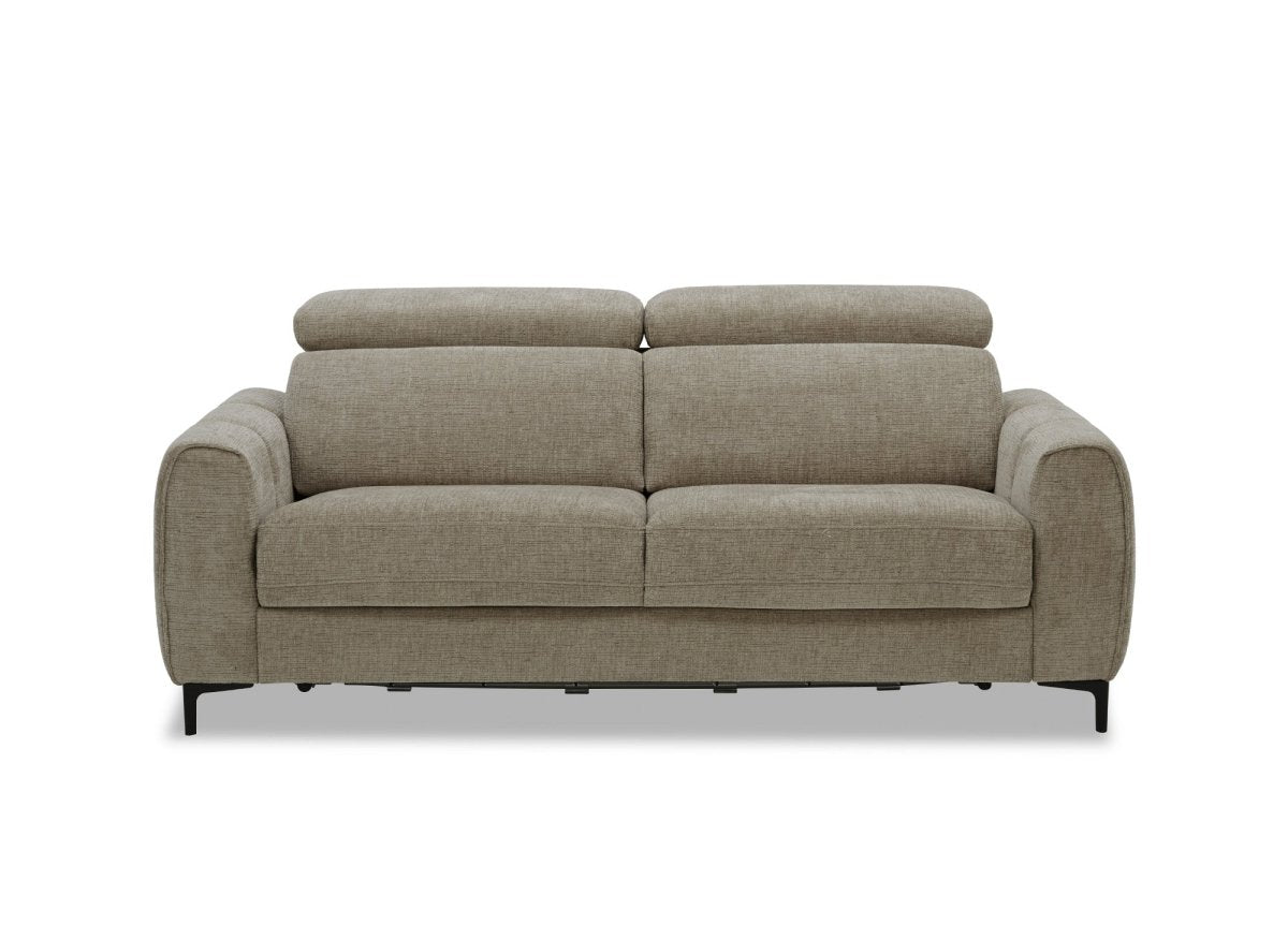 Canapé convertible express 3 places en velours texturé taupe CALEB