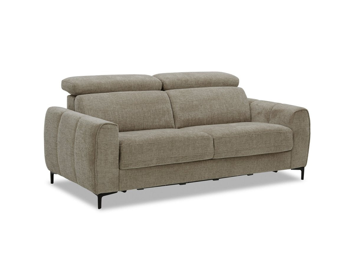Canapé convertible express 3 places en velours texturé taupe CALEB