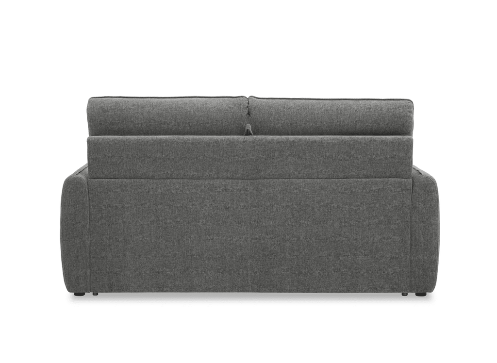 Canapé convertible express 3 places matelas 15 cm en tissu texturé gris ADILIO