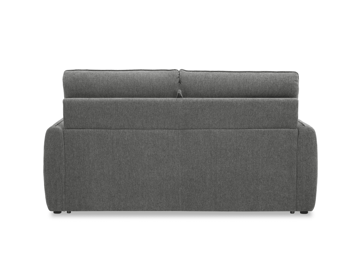 Canapé convertible express 3 places matelas 15 cm en tissu texturé gris ADILIO