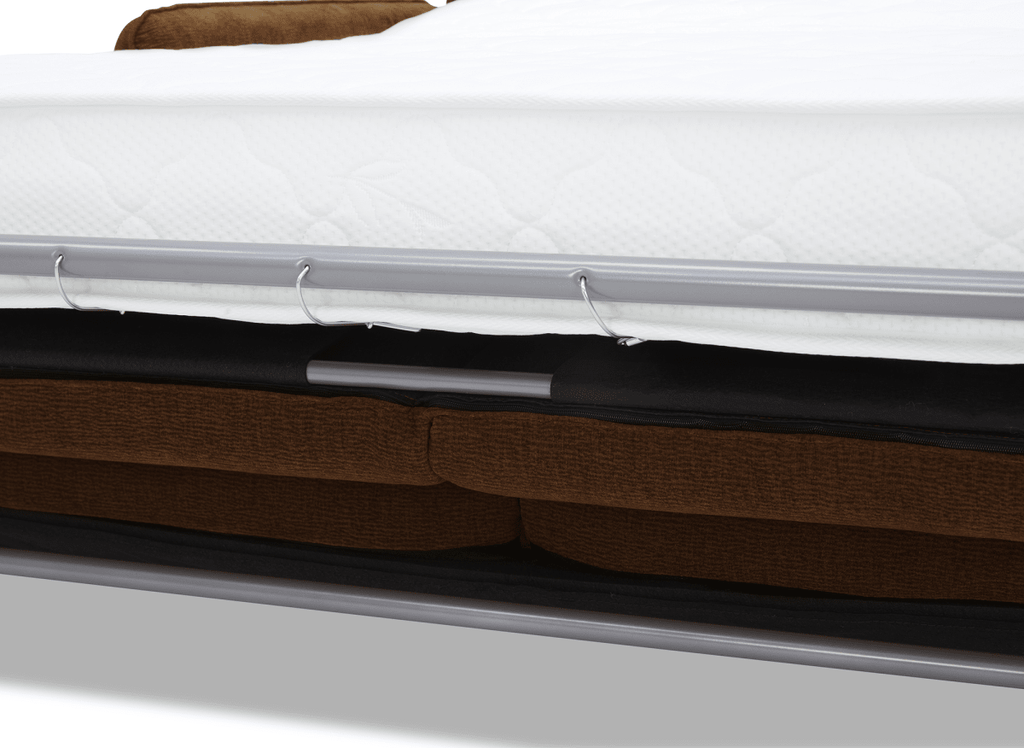 Canapé convertible express 3 places matelas 15 cm en tissu texturé terracotta ADILIO