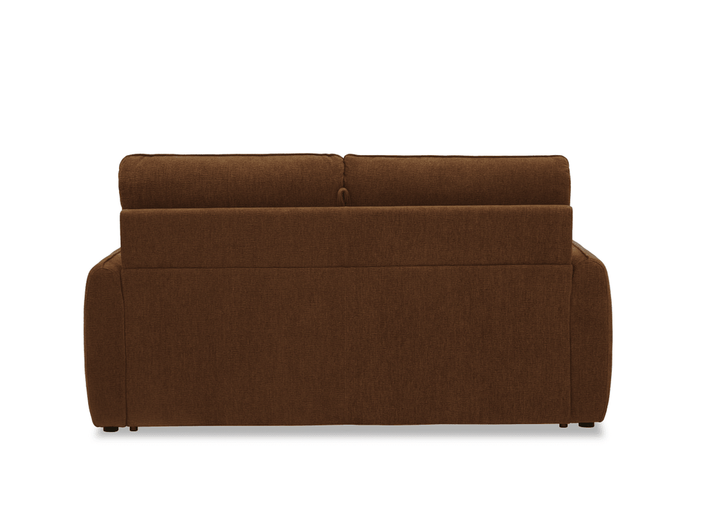 Canapé convertible express 3 places matelas 15 cm en tissu texturé terracotta ADILIO