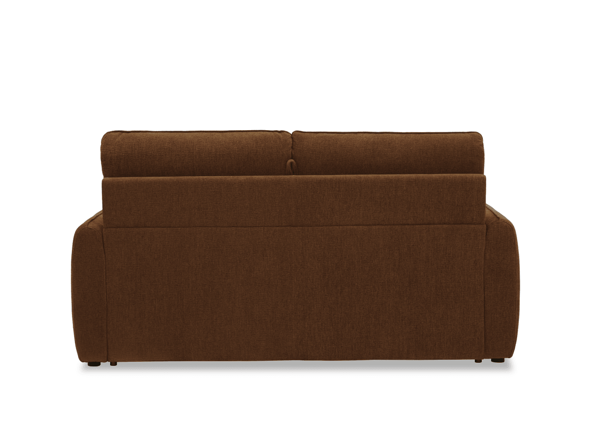 Canapé convertible express 3 places matelas 15 cm en tissu texturé terracotta ADILIO