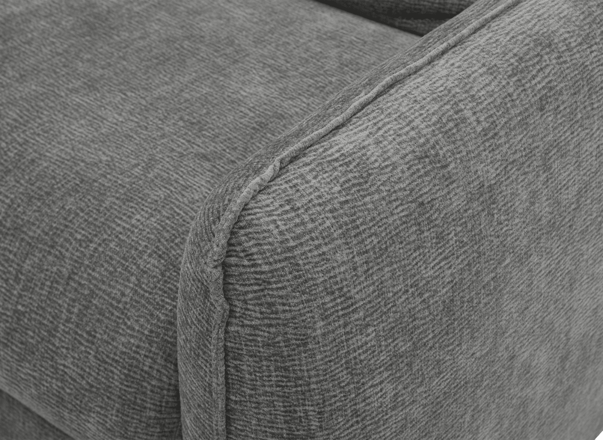 Canapé convertible express 3 places matelas 15 cm en tissu texturé gris ADILIO