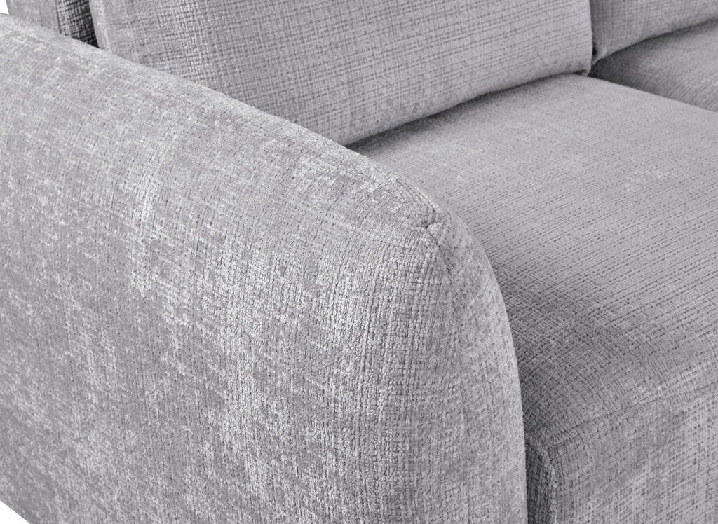 Canapé d'angle convertible avec coffre en velours chiné gris MARLA - Angle droit