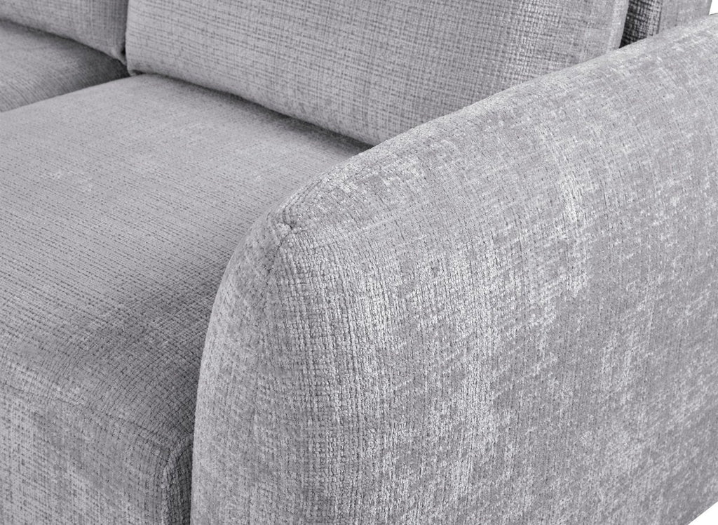 Canapé d'angle convertible avec coffre en velours chiné gris MARLA - Angle gauche