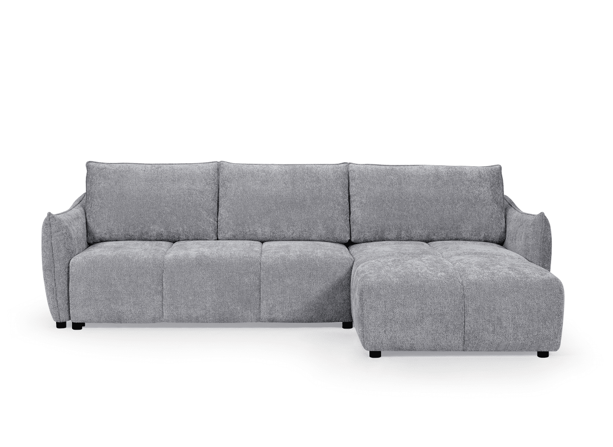 Canapé d'angle convertible et réversible en velours chiné gris MYSA